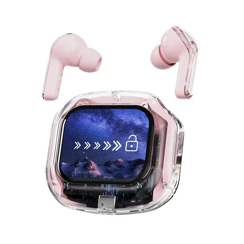 wireless earphones ANC Bluetooth headset LED screen noise cancelling Android iOS sports earphones with microphone