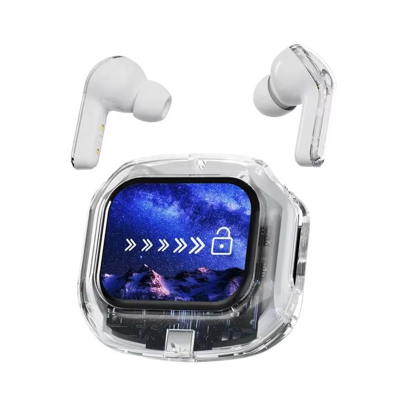 wireless earphones ANC Bluetooth headset LED screen noise cancelling Android iOS sports earphones with microphone