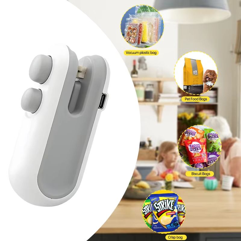 Mini Sealing Machine Cut Seal Dual-use Food Sealing Artifacts Snacks Moisture-free Sealer Push Button Plastic Sealing Machine