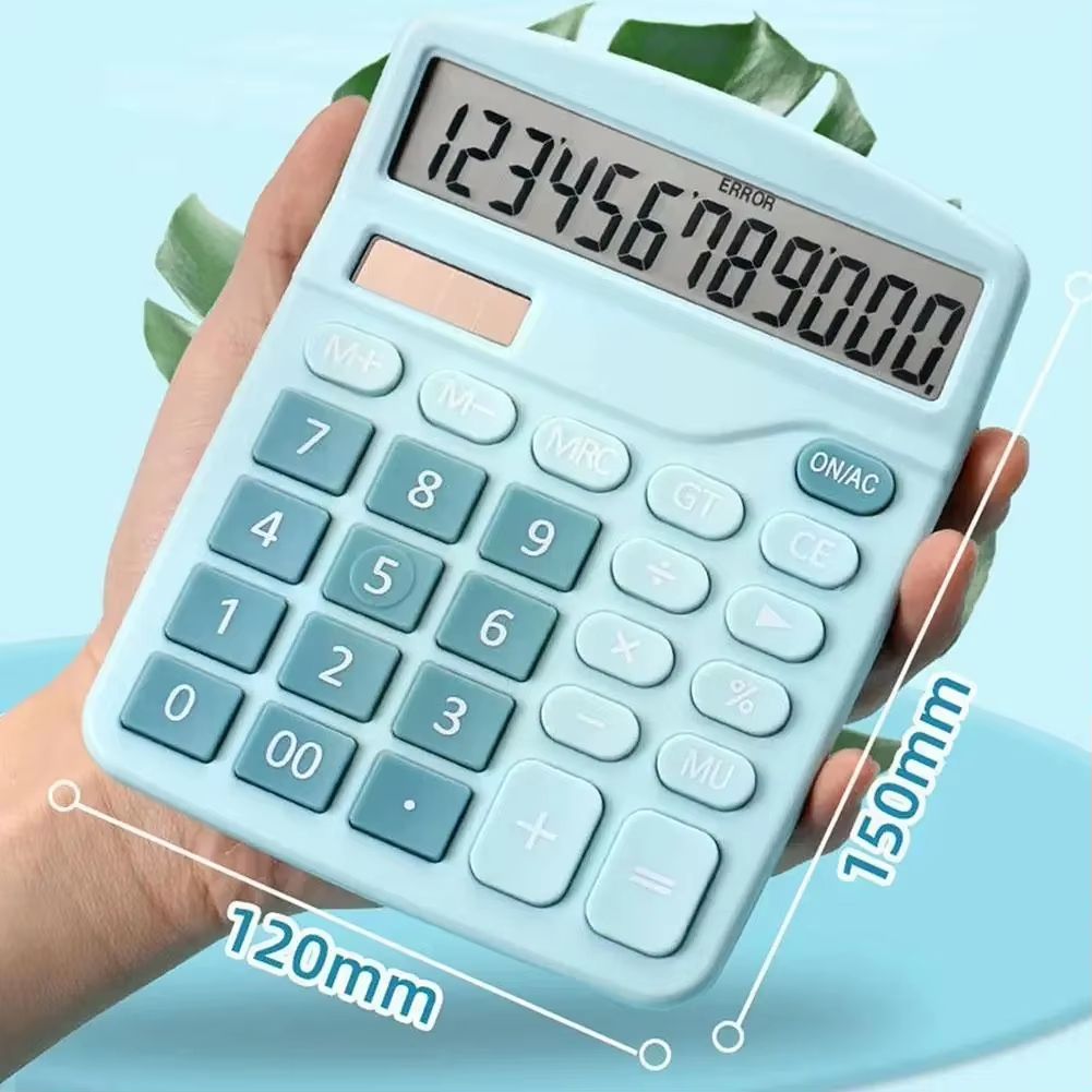 12 Digits Electronic Calculator Solar Calculator Dual Power Supply Calculator for Home Office School Financial Accounting Tools