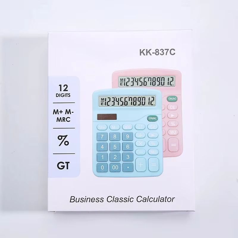 12 Digits Electronic Calculator Solar Calculator Dual Power Supply Calculator for Home Office School Financial Accounting Tools
