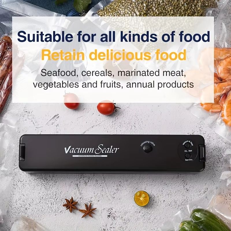 Vacuum Sealer Machine Food Vacuum Sealer For Food Saver Automatic Air Sealing System For Food Storage Dry With 10pcs Seal Bags
