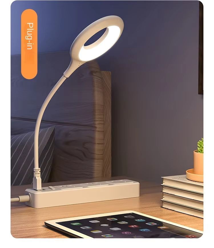 Portable LED desk lamp USB soft desk lamp intelligent voice reading lamp computer laptop eye protection lighting tri color dimming