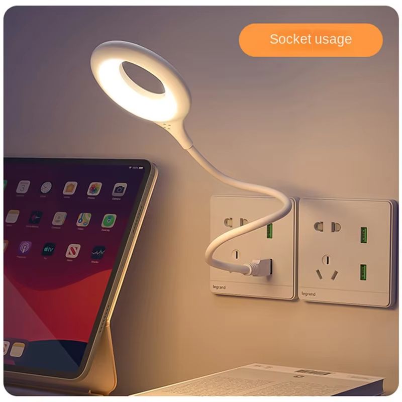 Portable LED desk lamp USB soft desk lamp intelligent voice reading lamp computer laptop eye protection lighting tri color dimming