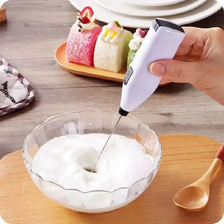 Electric Egg Beater Milk Frother For Coffee Household Kitchen Mini Stainless Steel Coffee Milk Tea Blender