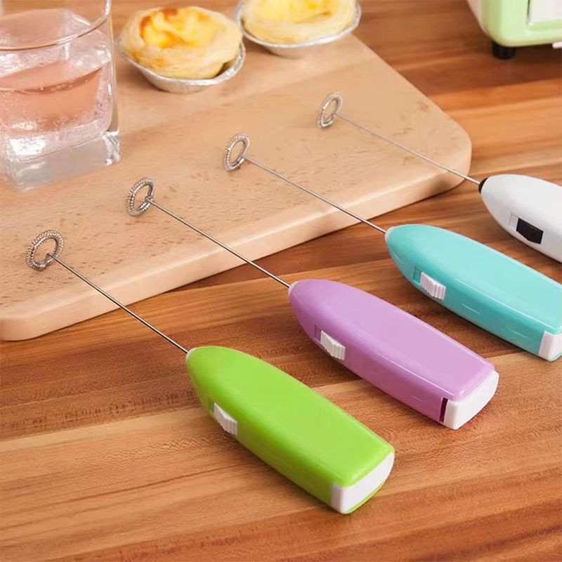 Electric Egg Beater Milk Frother For Coffee Household Kitchen Mini Stainless Steel Coffee Milk Tea Blender
