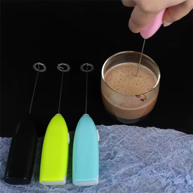 Electric Egg Beater Milk Frother For Coffee Household Kitchen Mini Stainless Steel Coffee Milk Tea Blender