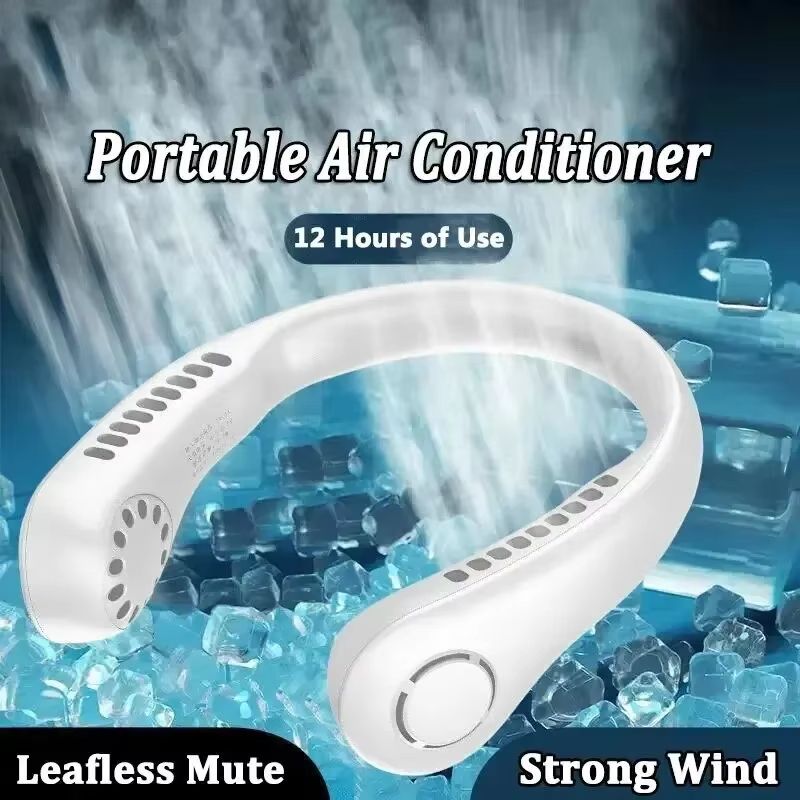 Portable Hands-Free Neck Fan,Bladeless Rechargeable 3-Speed Air Cooler,Battery Life&High Wind Speed for Outdoor, Sports, Travel