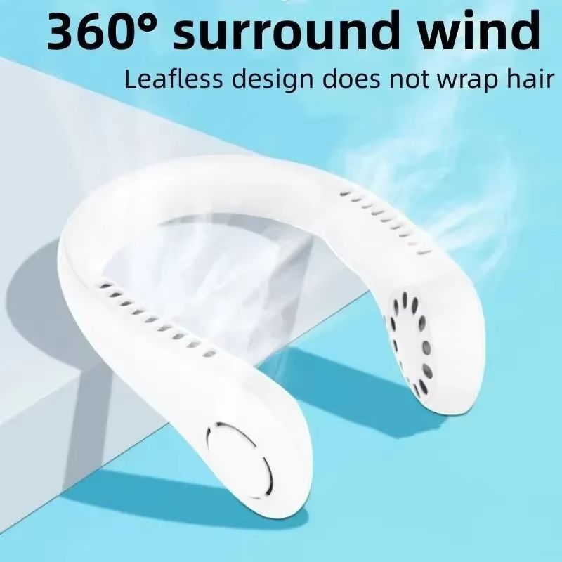 Portable Hands-Free Neck Fan,Bladeless Rechargeable 3-Speed Air Cooler,Battery Life&High Wind Speed for Outdoor, Sports, Travel