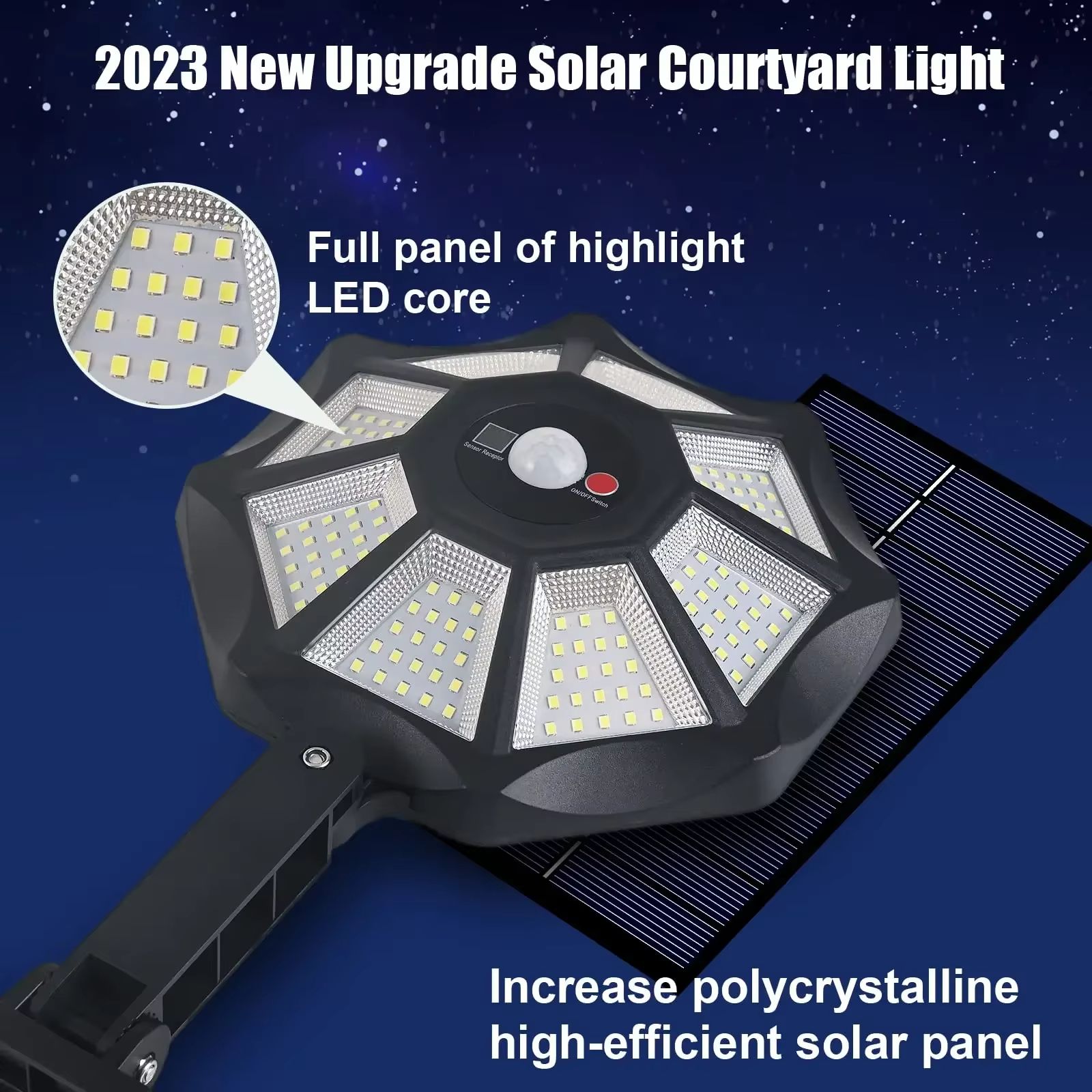168LED/7000LM Solar Street Wall Lights Sensor Surfaces Large Lighting Range Solar Lamps Powered Outdoor Light for Yard