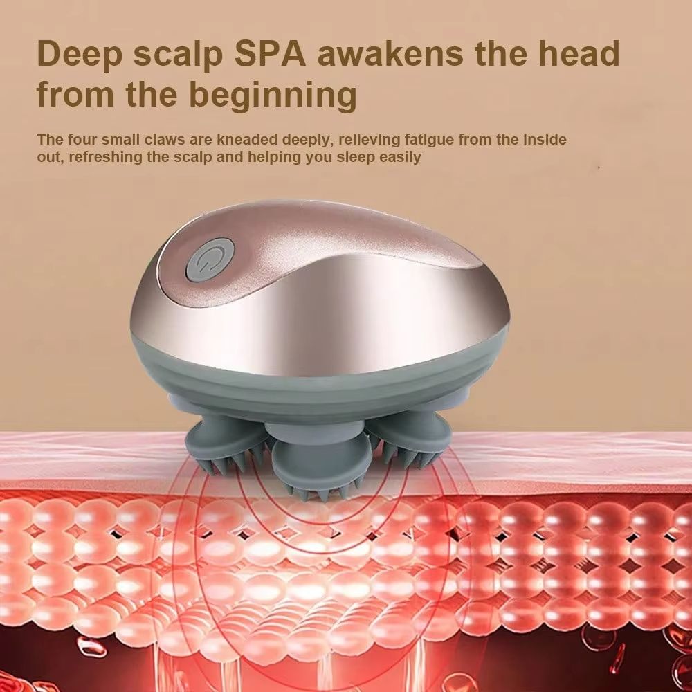 Scalp Massager Mini Octopus Claw Hand Charging Multi-Function Kneading Vibration Massager Head Massager