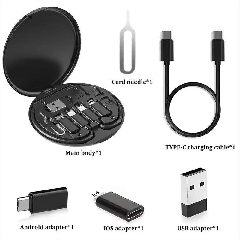 Multi USB Type C to C 60W Charging Adapter Cable Kit USB C to Conversion Lighting Set USB A & Type C to Micro/Type C/Lighting
