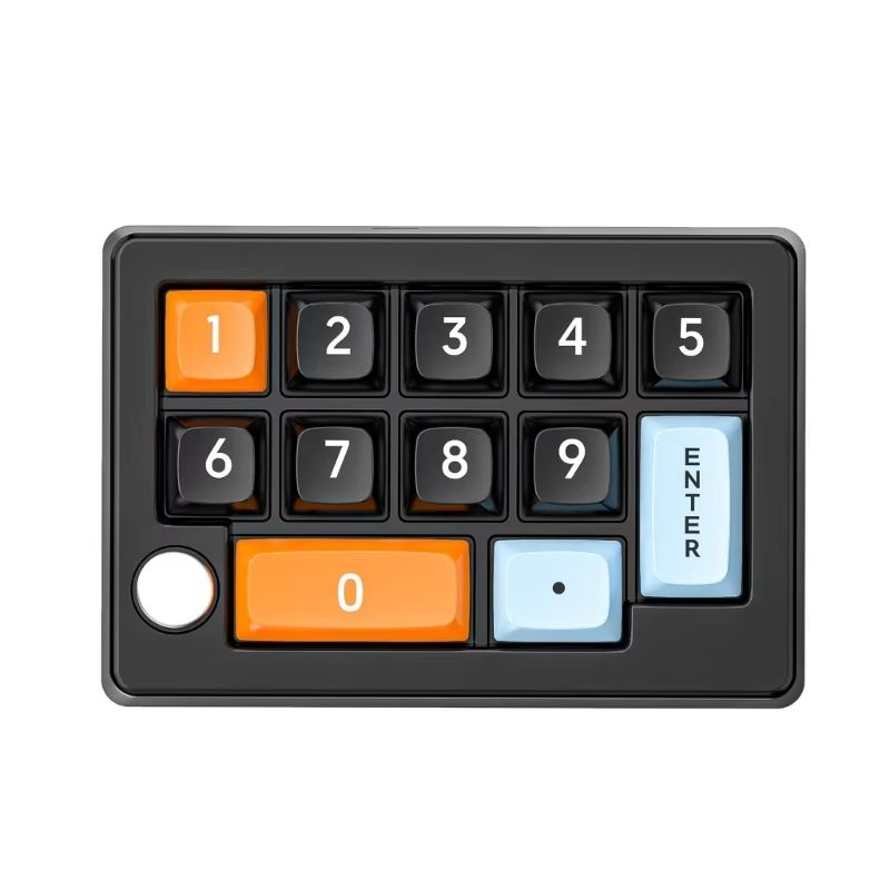 12-Key Handed Wireless Mechanical Keyboard with 12 Programmable Keys and Lights 2.4Ghz 3Modes Small Keypad