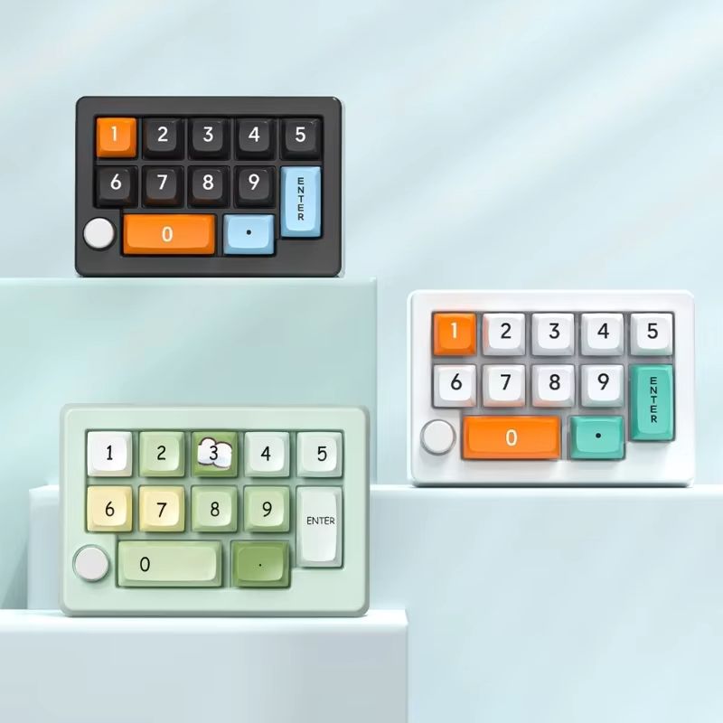 12-Key Handed Wireless Mechanical Keyboard with 12 Programmable Keys and Lights 2.4Ghz 3Modes Small Keypad