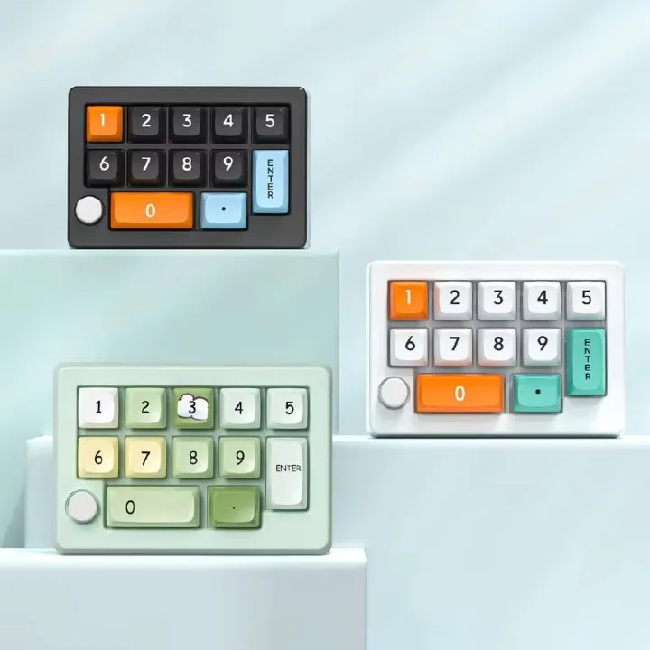 12-Key Handed Wireless Mechanical Keyboard with 12 Programmable Keys and Lights 2.4Ghz 3Modes Small Keypad