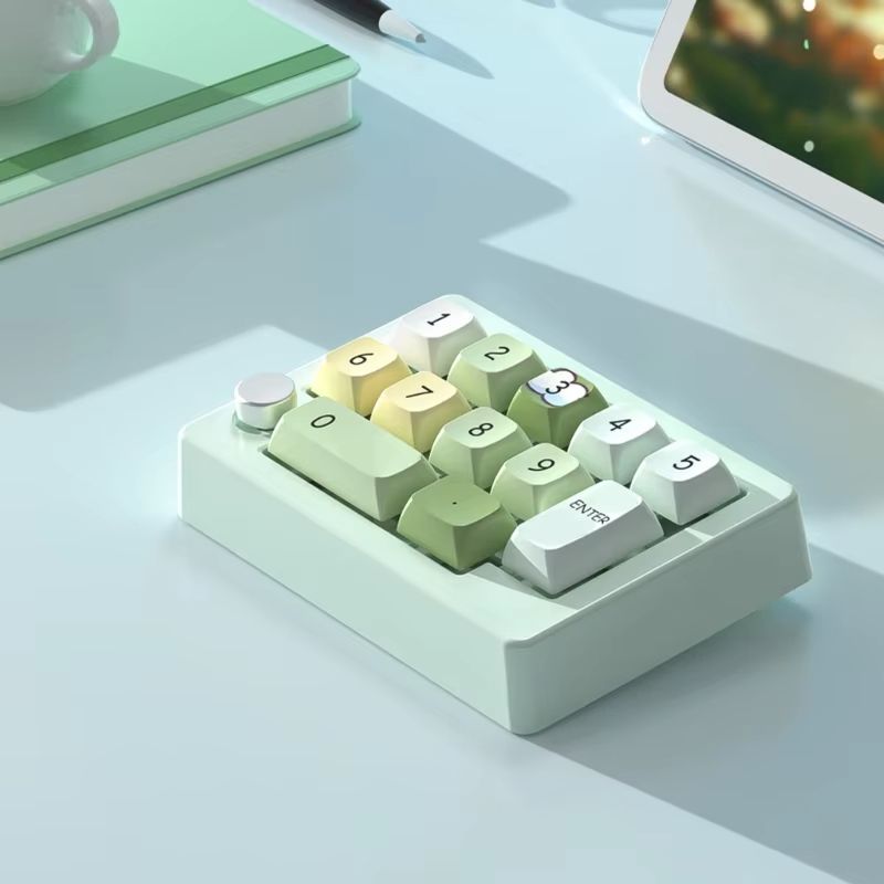 12-Key Handed Wireless Mechanical Keyboard with 12 Programmable Keys and Lights 2.4Ghz 3Modes Small Keypad