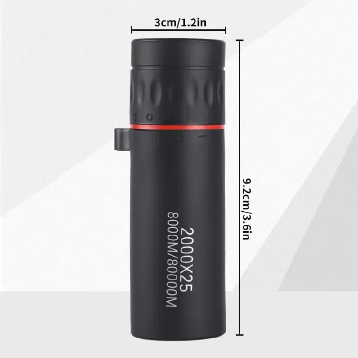 Outdoor 2000x25 HD Monocular Telescope Mini Portable Mobile Phone Telescope with Holder Camping Hunting Birdwatching Telescopes