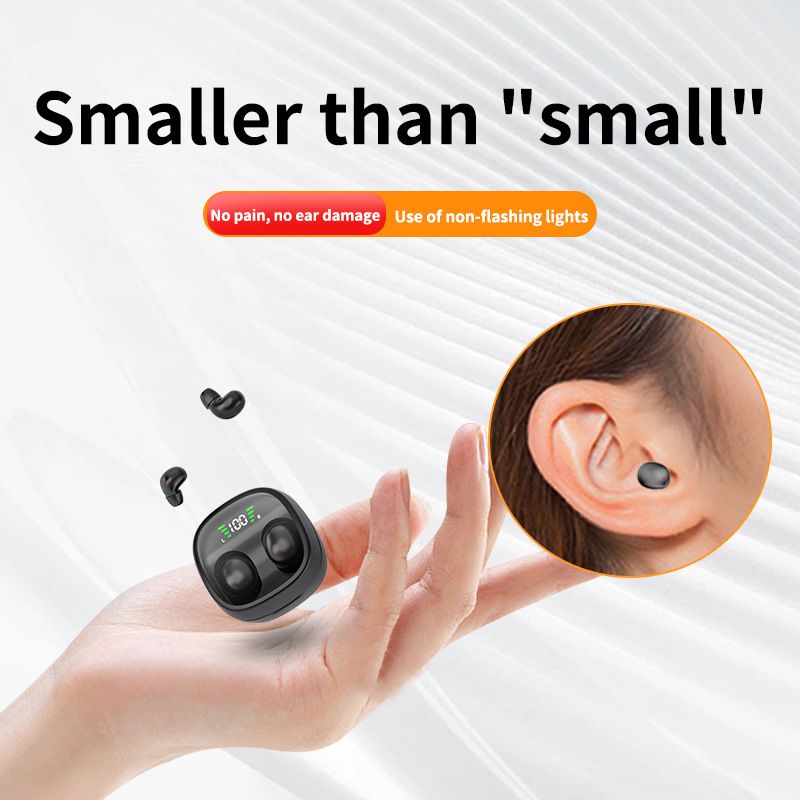 Cross-border hot sale: MINI wireless Bluetooth earbuds, sleep-friendly, invisible wear, music listening, super long battery life, comfortable for side sleeping