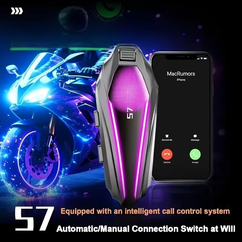 S7 external helmet Bluetooth headset with high sound quality, waterproof, frost-resistant, noise reduction, and team ride intercom headset