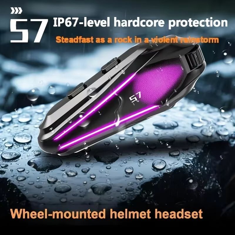 S7 external helmet Bluetooth headset with high sound quality, waterproof, frost-resistant, noise reduction, and team ride intercom headset