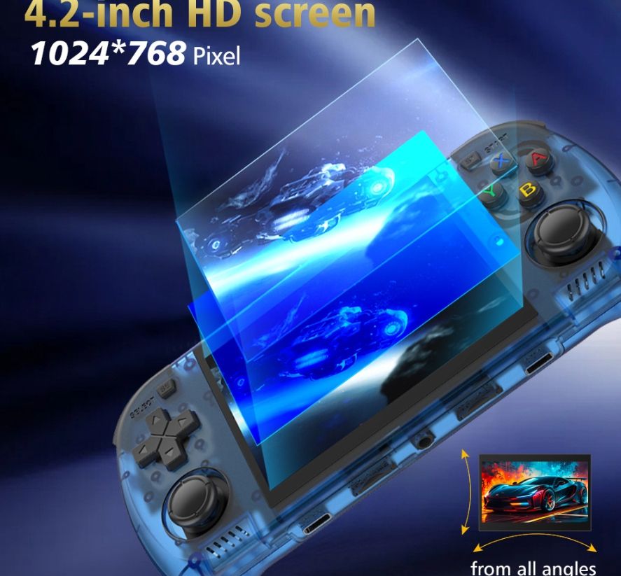 BOYHOM Green R36H PRO MAX Retro Gaming Console 4.2-inch IPS Screen RK3326 Processor 3000mAh Battery Open-Source Linux System Por