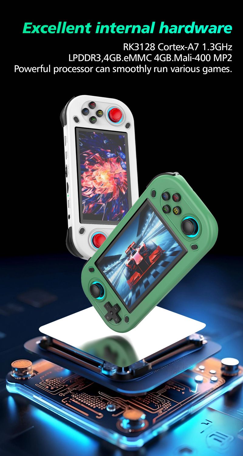New R43s handheld game console with large screen, portable, retro nostalgic, open-source, PSP arcade joystick