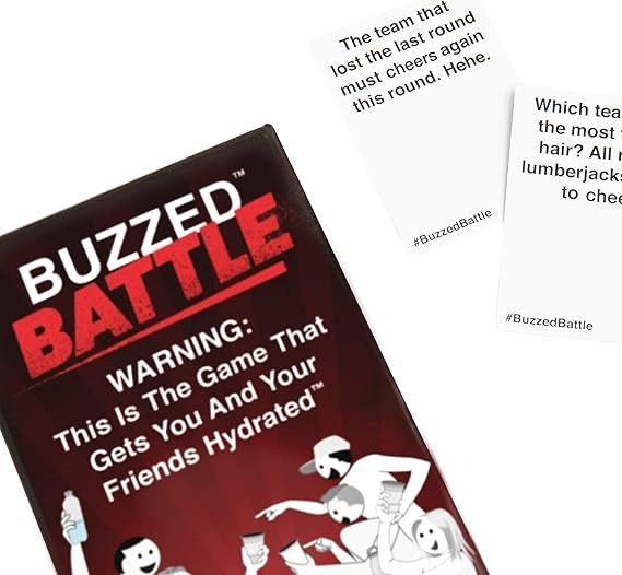 Buzzed Battle Card Game - The Hilarious Team Party Game That Will Get You & Your Friends Hydrated, Pool Party Games, Summer Party Games