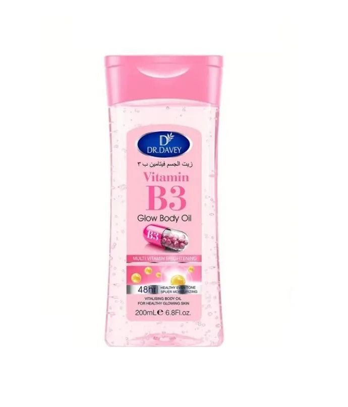 Dr. Davey Vitamin B3 Glow Body Oil | 200ml | Hydrating & Brightening | Enriched with Niacinamide