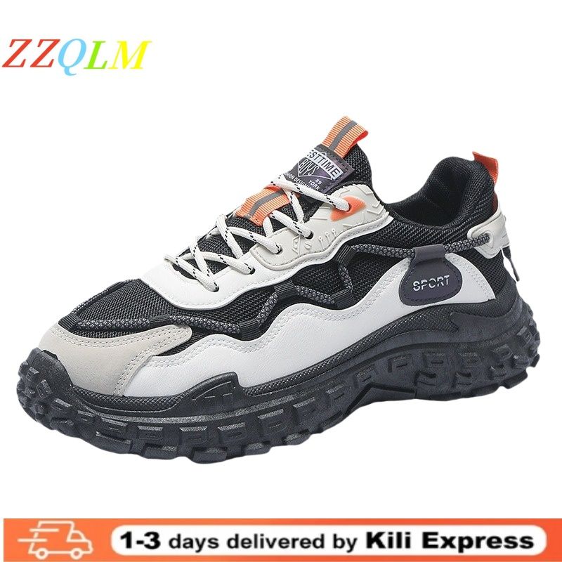 New Men's Shoes Breathable Mesh Surface All Sports Leisure Running Thick Soled Men's Sneakers