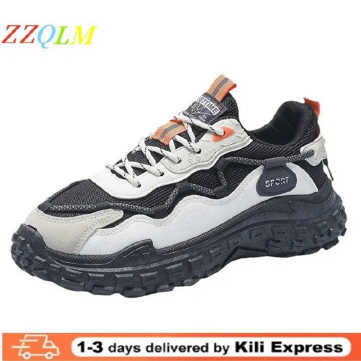 New Men's Shoes Breathable Mesh Surface All Sports Leisure Running Thick Soled Men's Sneakers