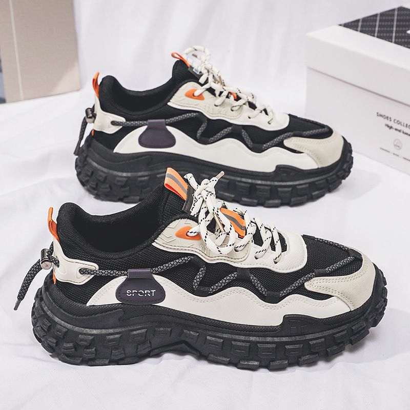 New Men's Shoes Breathable Mesh Surface All Sports Leisure Running Thick Soled Men's Sneakers
