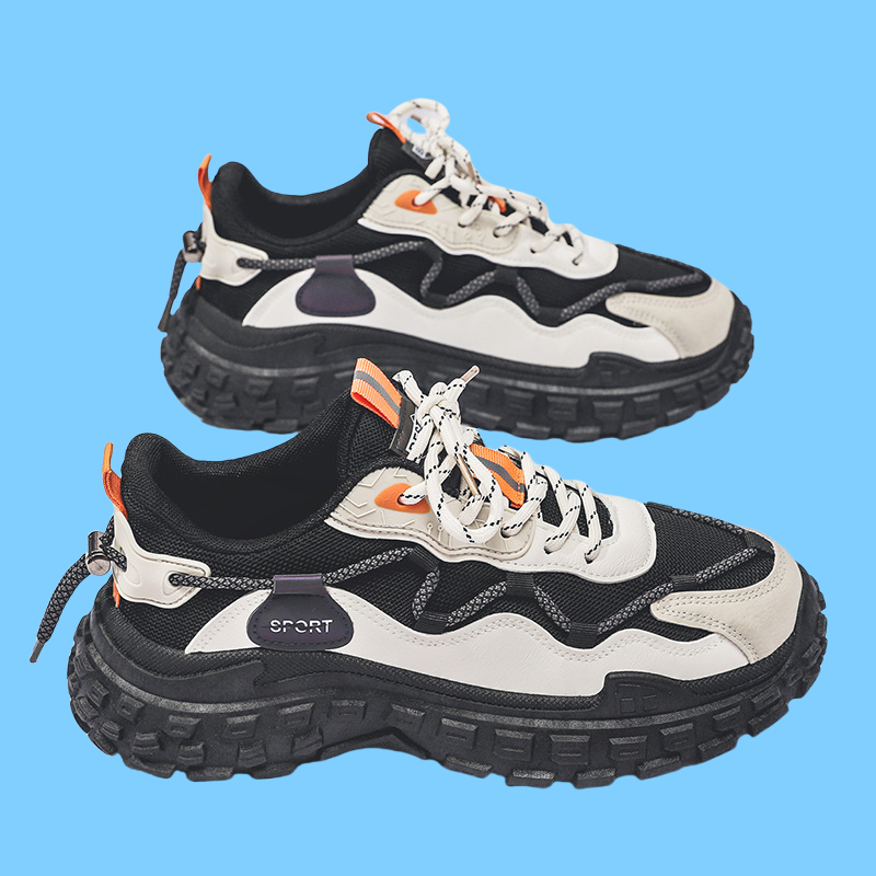 New Men's Shoes Breathable Mesh Surface All Sports Leisure Running Thick Soled Men's Sneakers