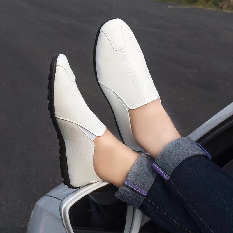 Men Leather Casual Shoes Autumn New Men Casual Fashion Breathable Comfortable Wear Resistant Soft Sole Non Slip Leather Loafers