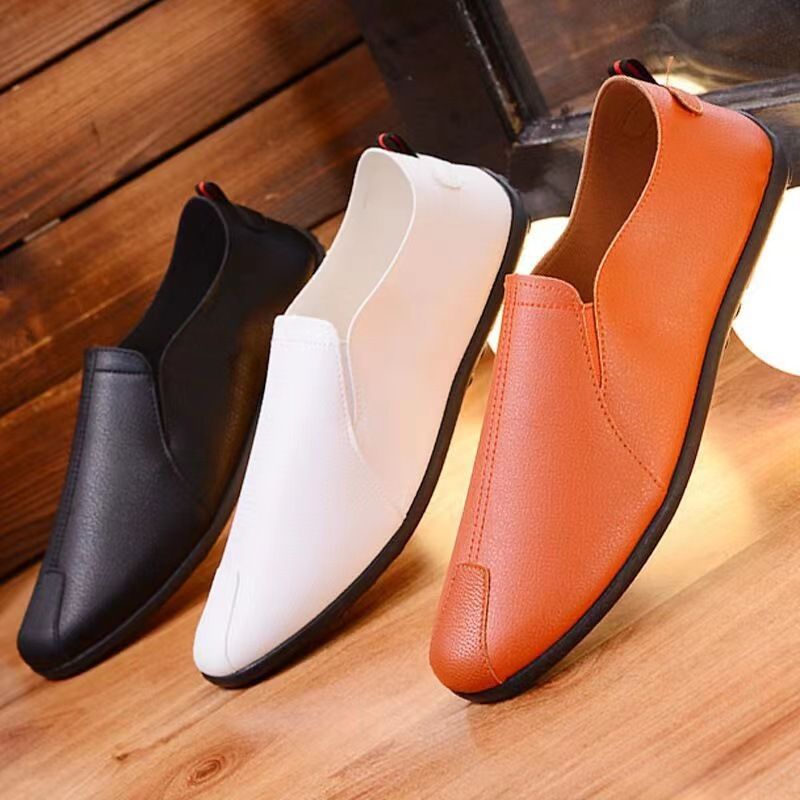 Men Leather Casual Shoes Autumn New Men Casual Fashion Breathable Comfortable Wear Resistant Soft Sole Non Slip Leather Loafers