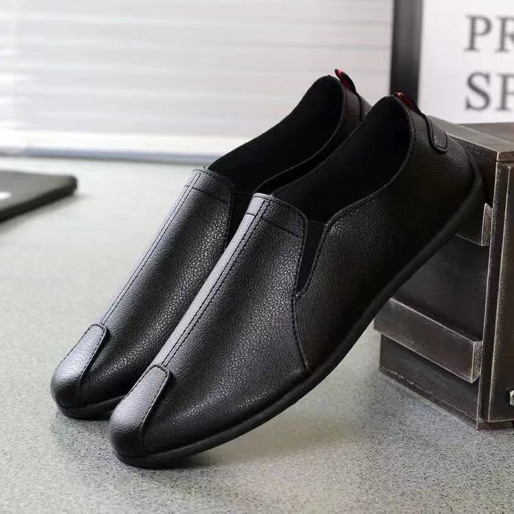 Men Leather Casual Shoes Autumn New Men Casual Fashion Breathable Comfortable Wear Resistant Soft Sole Non Slip Leather Loafers