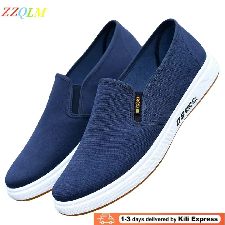 Breathable Men's Canvas Shoes Slip-on Loafers Fashion Casual Sneaker for Men Vulcanized Shoes Light Walking Flats