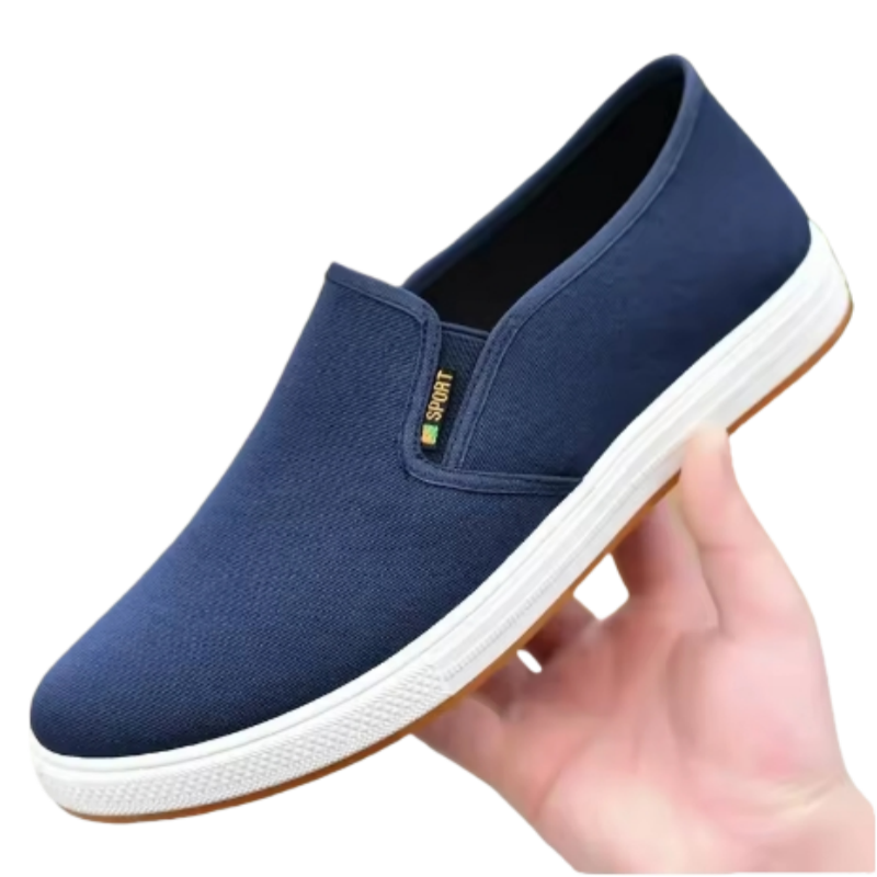 Breathable Men's Canvas Shoes Slip-on Loafers Fashion Casual Sneaker for Men Vulcanized Shoes Light Walking Flats