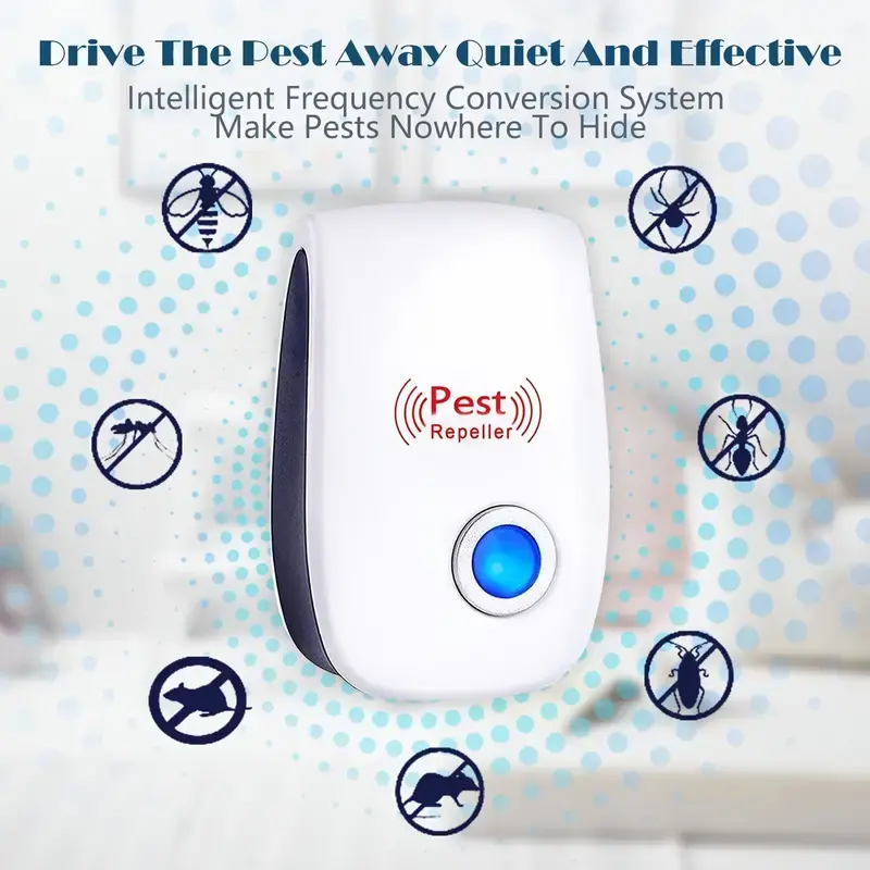 Ultrasonic Pest Repeller - Effective Indoor Pest Control For Home, Kitchen, Office, Hotel, And Warehouse - Mosquito And Rat Repellent