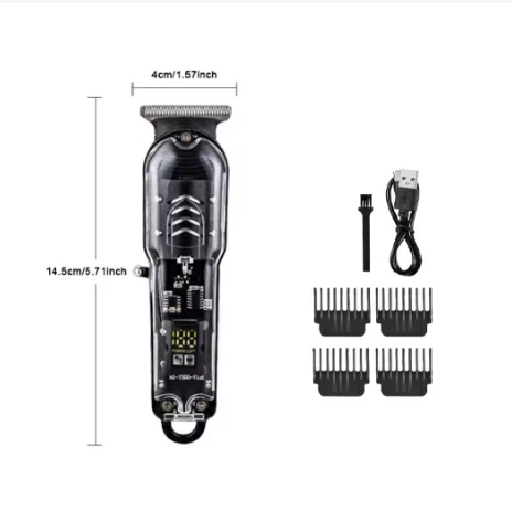 Sleek Black Electric Hair Clipper USB Rechargeable Professional Trimmer for Men Grooming
