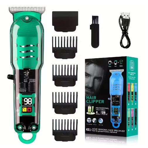 Sleek Black Electric Hair Clipper USB Rechargeable Professional Trimmer for Men Grooming