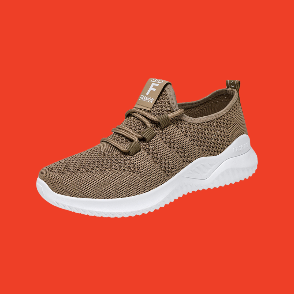 New Casual Flats Shoes For Women Comfort Soft Bottom Sports Shoes Breathable Mesh Runing Shoes Lightweight Sneakers Brown