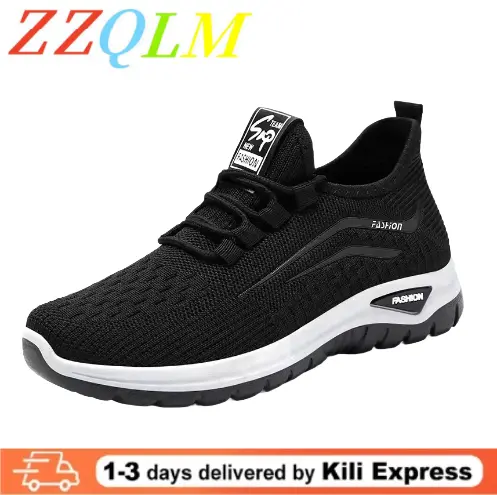 New Fly Woven Mesh Casual Breathable Sneakers Spring Korean Leisure Sports Tennis Shoes For Women Anti-slip Sneakers Women's Shoes Black