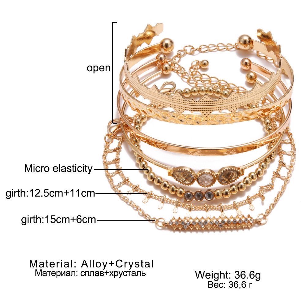 7 Pieces Women's Gold Bangle Bracelet - Multi-Layer Stackable Textured Bracelet Bohemian Jewelry Set.