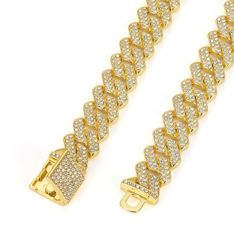 New Fashion Men's Watch  European and American Style Square Hip-Hop Men's Watch Bracelet Necklace Set Quartz Full Diamond Watch Fashion Starry Sky Watch African Popular  Jewelry Set