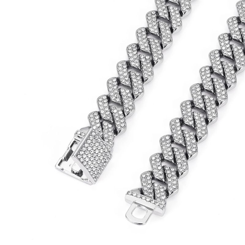 New Fashion Men's Watch  European and American Style Square Hip-Hop Men's Watch Bracelet Necklace Set Quartz Full Diamond Watch Fashion Starry Sky Watch African Popular  Jewelry Set