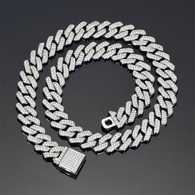 New Fashion Men's Watch  European and American Style Square Hip-Hop Men's Watch Bracelet Necklace Set Quartz Full Diamond Watch Fashion Starry Sky Watch African Popular  Jewelry Set