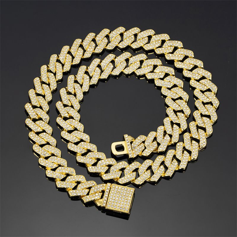 New Fashion Men's Watch  European and American Style Square Hip-Hop Men's Watch Bracelet Necklace Set Quartz Full Diamond Watch Fashion Starry Sky Watch African Popular  Jewelry Set
