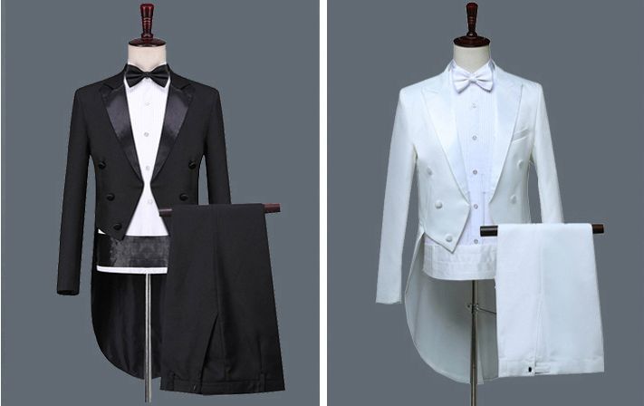 Jacket + Pant+bow tie+waistband Men Business Suits Solid Wedding Office Dress Prom Suit Four-Piece Men's Wedding Suit Men's Chorus Stage Performance Clothes Magic Men's Tuxedo