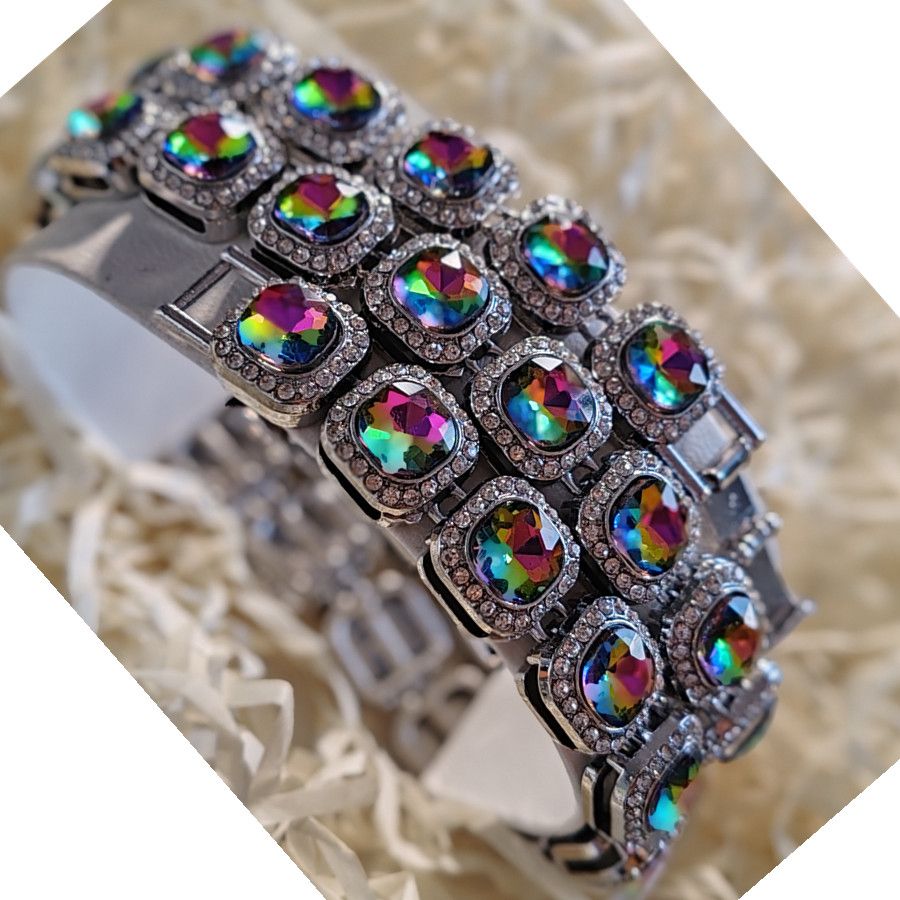 Hip-hop Luxury Diamonds 3pcs/set Women's Calendar Watch Necklace Bracelet Jewelry Set(1pc watch+1pc bracelet+1pc Necklace) Office Ladies Girls Students Evenings Parties Dress Decorations Set