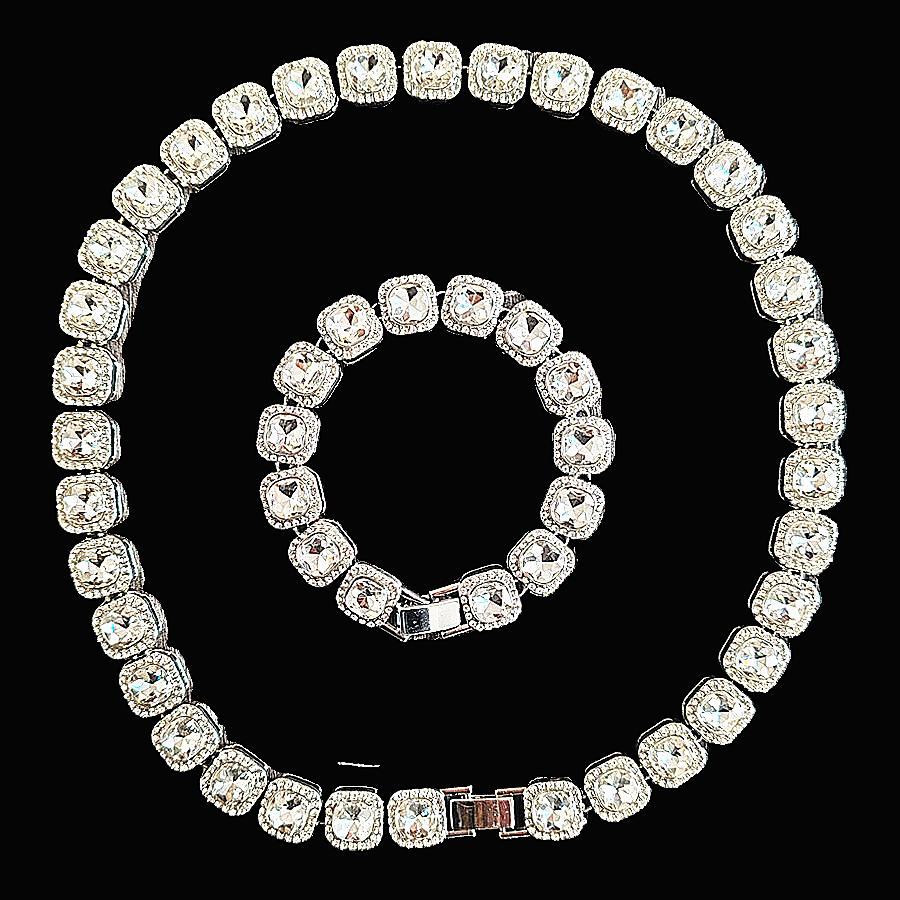 Luxury Diamonds 3pcs/set Women's Calendar Watch Necklace Bracelet Jewelry Set(1pc watch+1pc bracelet+1pc Necklace) Office Ladies Girls Students Evenings Parties Dress Decorations Set